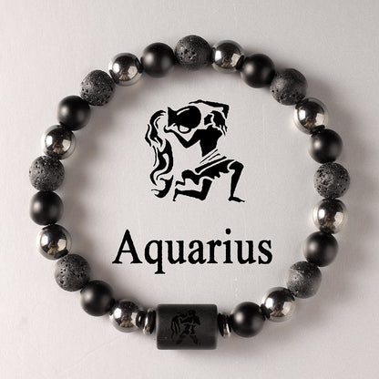 Zodiac Obsidian Bracelet · 12 Signs Protection Jewelry