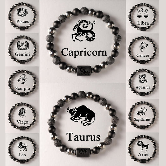 Zodiac Obsidian Bracelet · 12 Signs Protection Jewelry