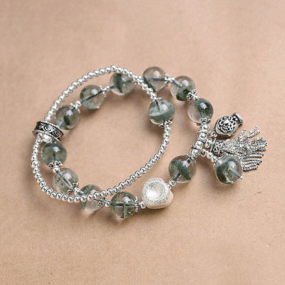 Verdant Echo · Pulsera Plateada Fantasma Verde