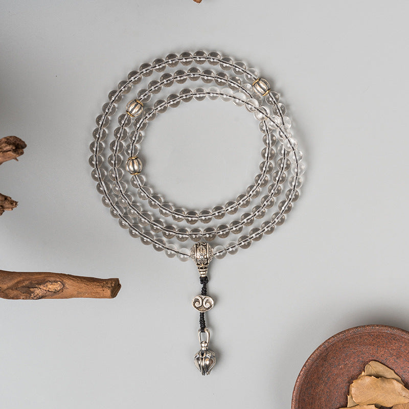 Pure Clarity · 108 Brazilian Clear Quartz Mala Bracelet