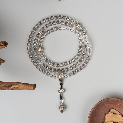 Pure Clarity · 108 Brazilian Clear Quartz Mala Bracelet