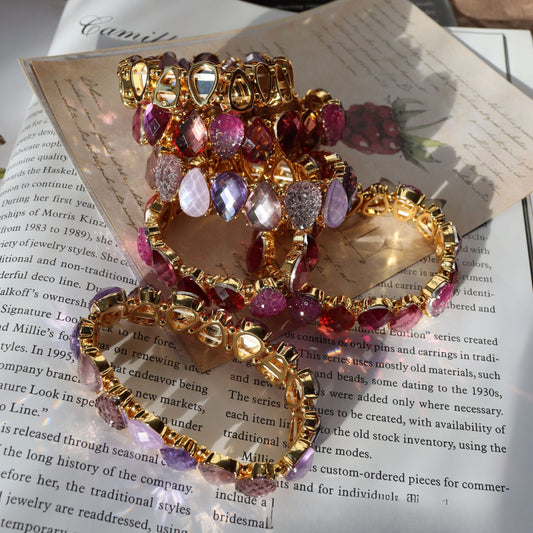 Aurora Cluster · Vintage Kristall- & Glasperlen-Armband