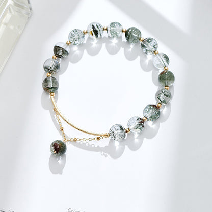 Golden Grove · Green Phantom Quartz Bracelet with 14K Gold-Filled Accents