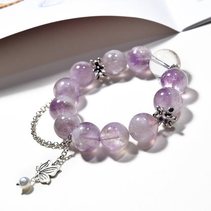Moonpetal Grace · Lavender Rutile Quartz Bracelet