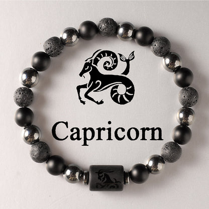 Zodiac Obsidian Bracelet · 12 Signs Protection Jewelry