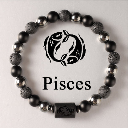 Zodiac Obsidian Bracelet · 12 Signs Protection Jewelry
