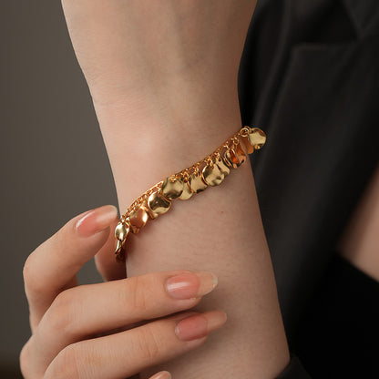 Lustre Chain · Geometric Disc Gold Bracelet