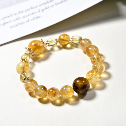 Golden Rise · Yellow Azeztulite & Citrine Bracelet