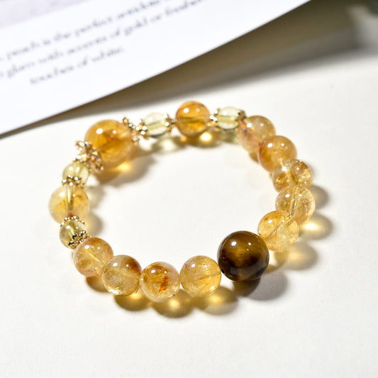 Golden Rise · Yellow Azeztulite & Citrine Bracelet