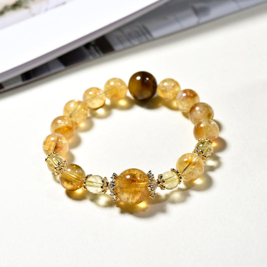 Golden Rise · Yellow Azeztulite & Citrine Bracelet