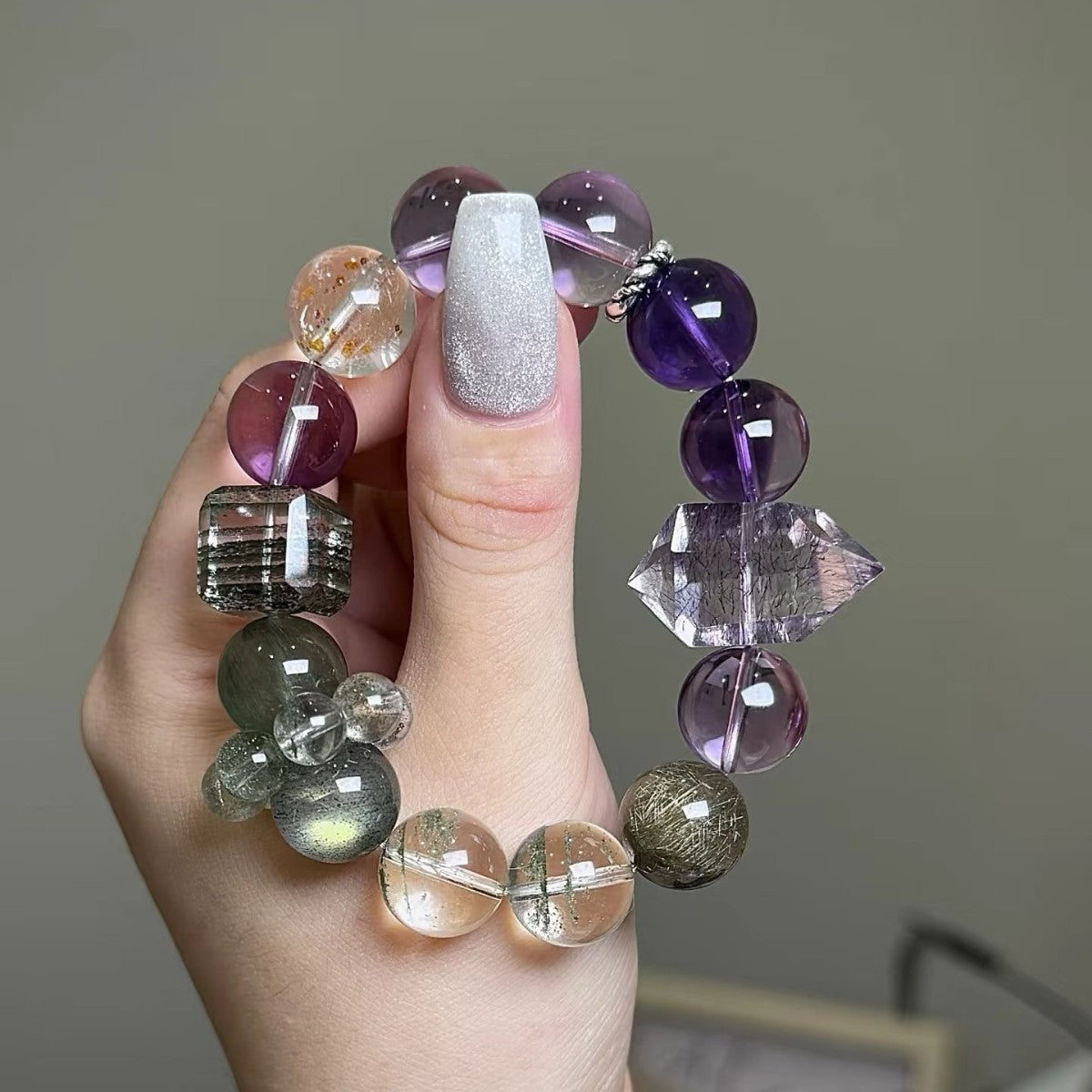 Lunar Wisdom · Amethyst Super Seven & Phantom Quartz Energy Bracelet