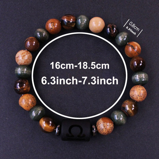 Kosmische Verbindung · 12 Tierkreis-Natursteinarmbänder
