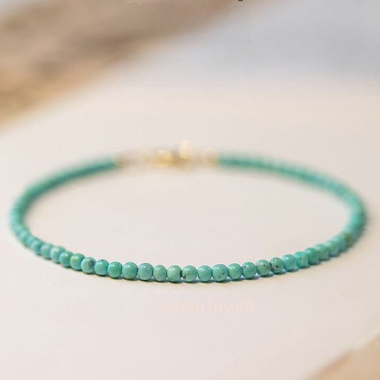 Whispered Turquoise · Minimal Beaded Bracelet