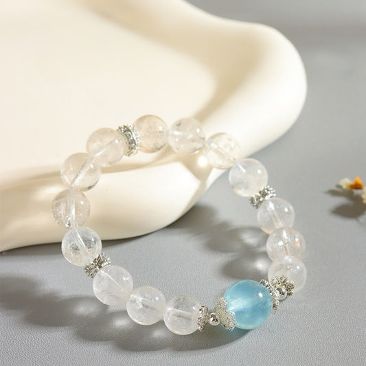 Whisper Spirit · White Phantom & Aquamarine Bracelet