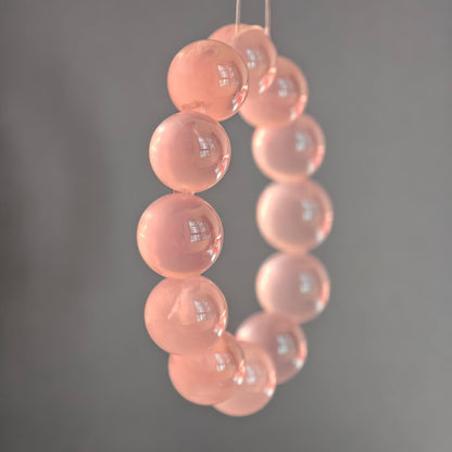 オックスノーズ結びを使用した高品質ローズクォーツブレスレット