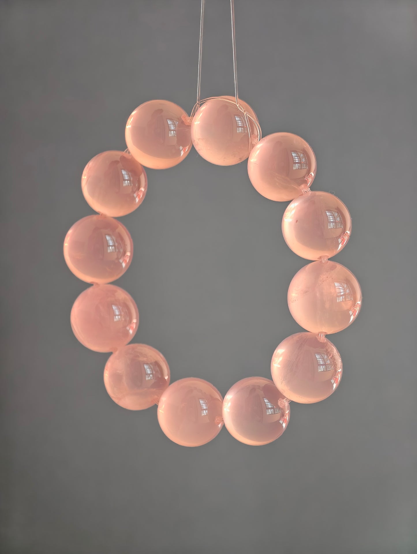 オックスノーズ結びを使用した高品質ローズクォーツブレスレット