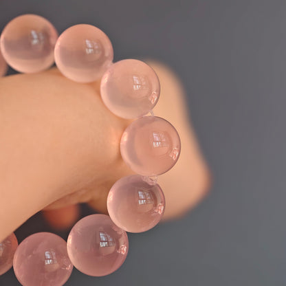 オックスノーズ結びを使用した高品質ローズクォーツブレスレット