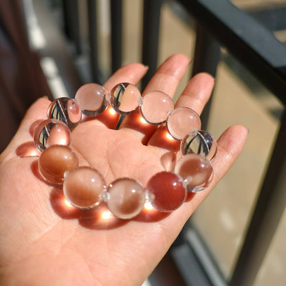 オックスノーズ結び技法を使用した高品質クリアクォーツブレスレット