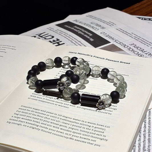 Ebony Spring · Green Phantom Quartz × Agarwood × Rosewood Bracelet
