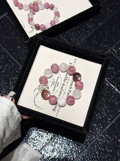 Rose in the Wild · Pink Lepidolite & Pink Tourmaline Quartz Bracelet