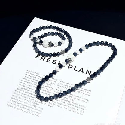 Snowdepth Whispers · Blue Rabbit Hair & Snow Phantom Crystal Bracelet