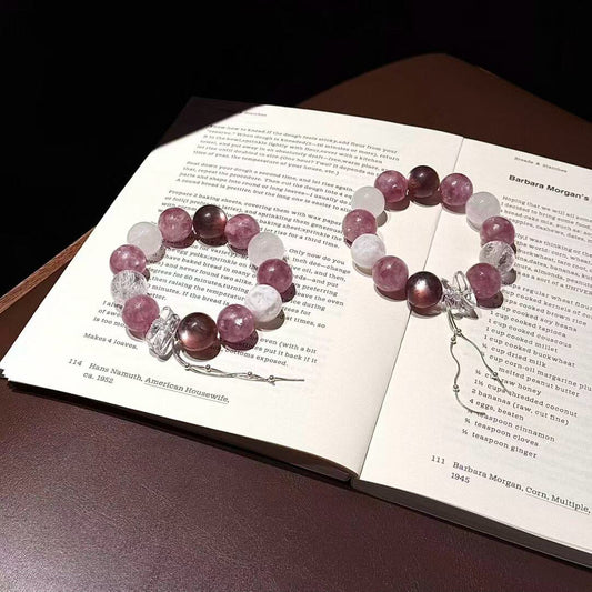 Rose in the Wild · Pink Lepidolite & Pink Tourmaline Quartz Bracelet