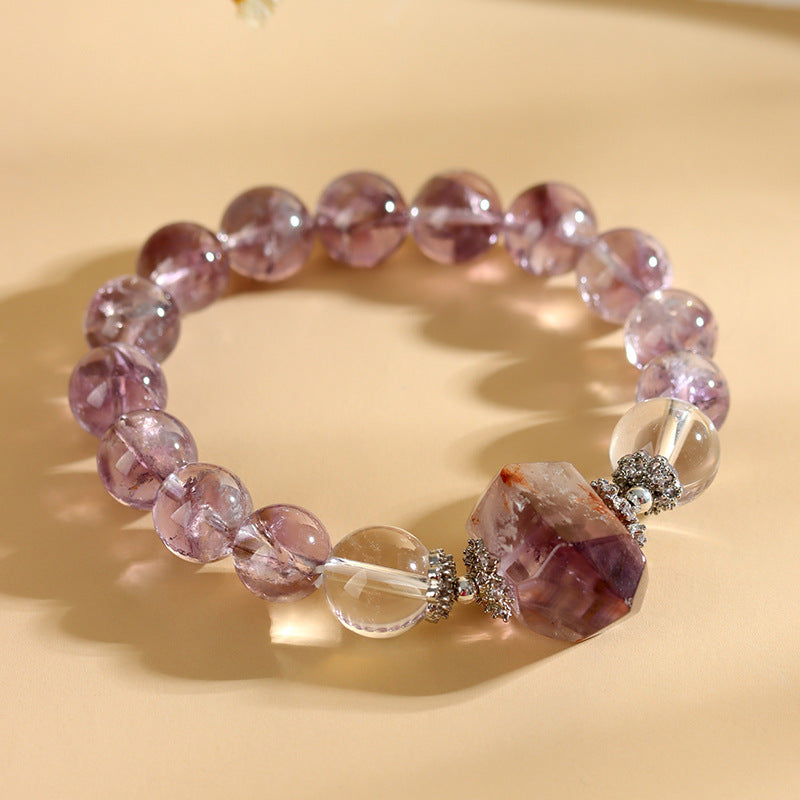 Moonlit Whisper · Amethyst & Quartz Bracelet