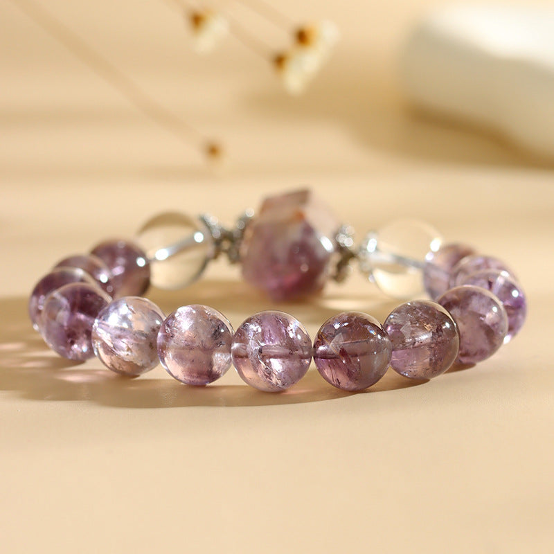 Moonlit Whisper · Amethyst & Quartz Bracelet