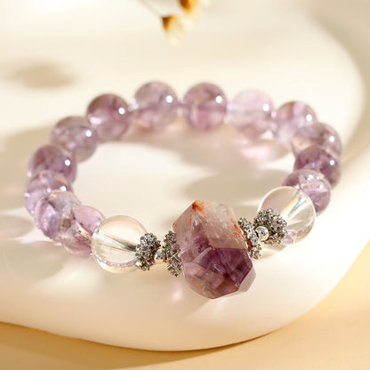 Moonlit Whisper · Amethyst & Quartz Bracelet