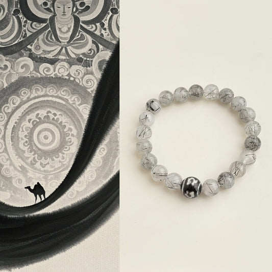 Eclipse Trail · Black Rutilated Quartz Bracelet