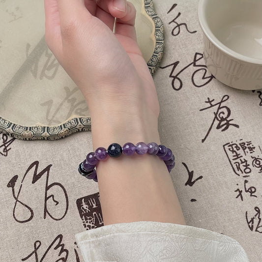 Dreaming Crane · Amethyst & Starstone Bracelet