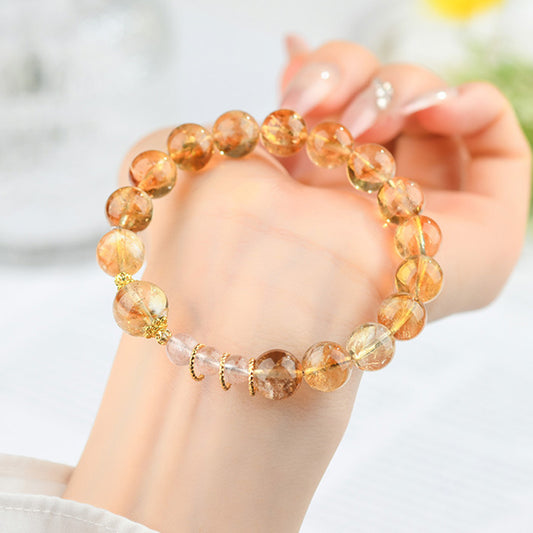 Caramel Light · Citrine & Strawberry Quartz Bracelet