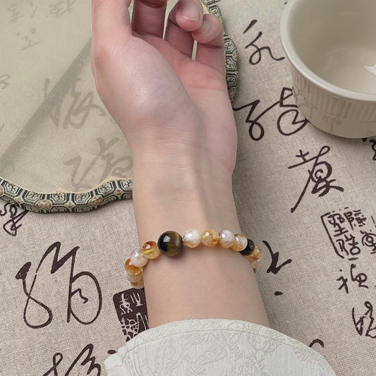 Dune Light · Citrine & Tiger’s Eye Bracelet