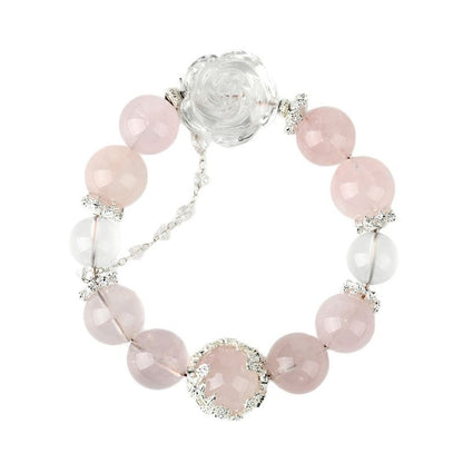 Blossom Whisper · Rose Quartz Peony Bracelet