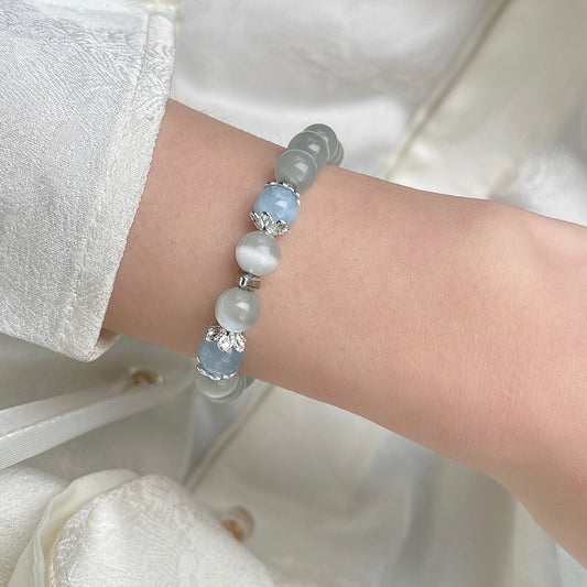 Whale’s Whisper · Aquamarine & Moonstone Bracelet
