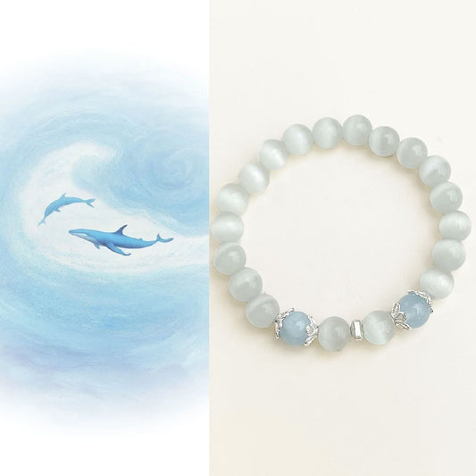 Whale’s Whisper · Aquamarine & Moonstone Bracelet