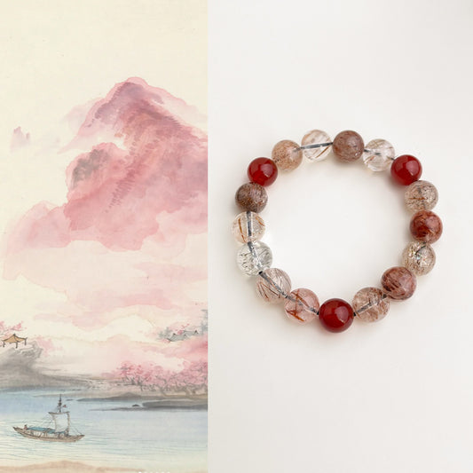 Peach Horizon · Red Rutilated Quartz Bracelet