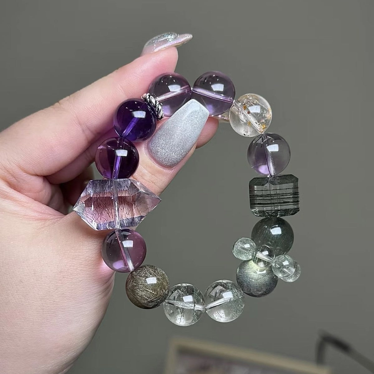 Lunar Wisdom · Amethyst Super Seven & Phantom Quartz Energy Bracelet