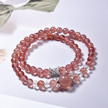 Blushing Bloom · Strawberry Quartz Multi-Wrap Bracelet