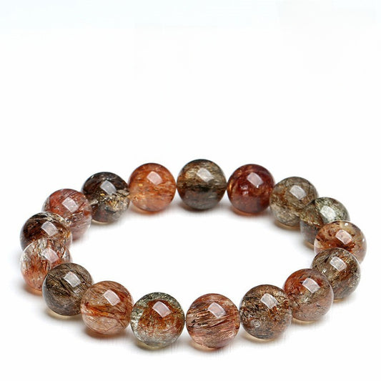 Golden Harmony · Full-Strand Black Rutilated Quartz Bracelet
