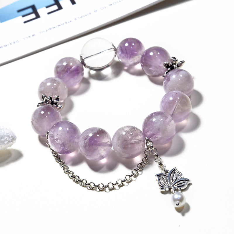 Moonpetal Grace · Lavender Rutile Quartz Bracelet