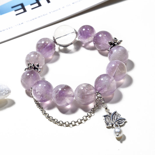 Moonpetal Grace · Lavender Rutile Quartz Bracelet