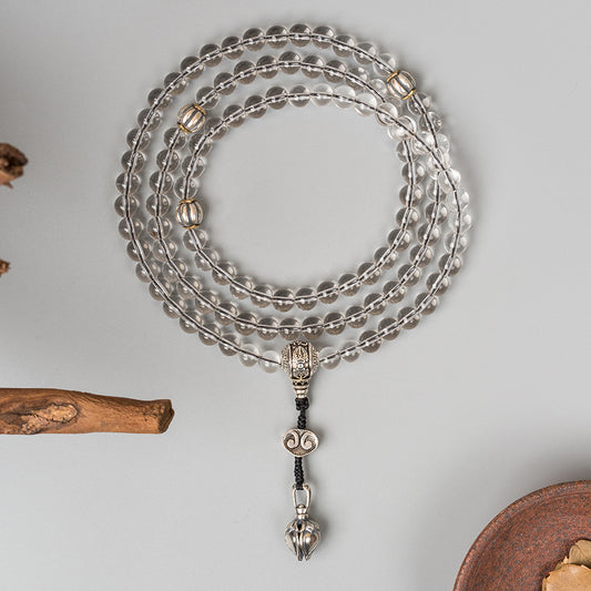Pure Clarity · 108 Brazilian Clear Quartz Mala Bracelet