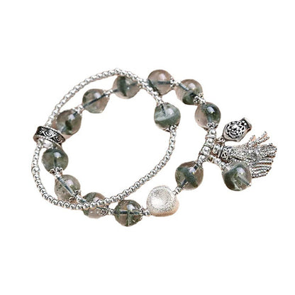 Verdant Echo · Pulsera Plateada Fantasma Verde