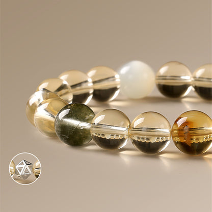 Golden Clarity · Yellow Citrine & Green Phantom Quartz Bracelet