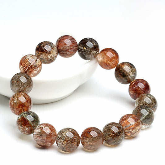 Golden Harmony · Full-Strand Black Rutilated Quartz Bracelet