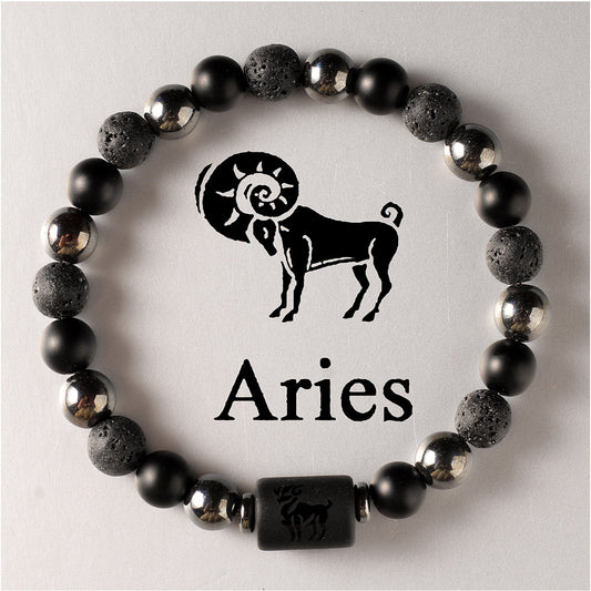 Zodiac Obsidian Bracelet · 12 Signs Protection Jewelry