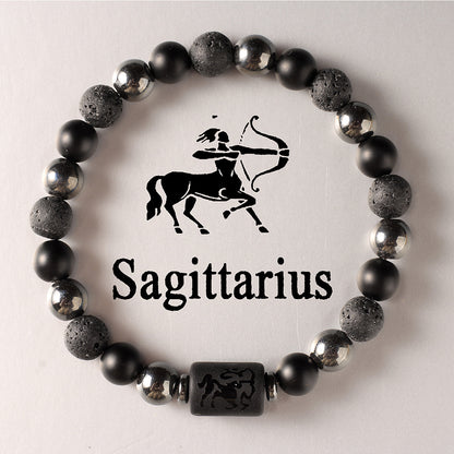 Zodiac Obsidian Bracelet · 12 Signs Protection Jewelry