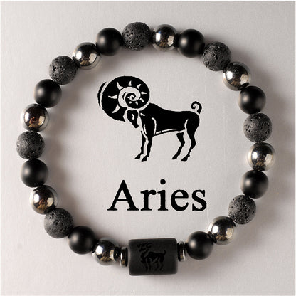 Zodiac Obsidian Bracelet · 12 Signs Protection Jewelry