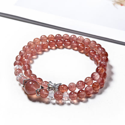 Blushing Bloom · Strawberry Quartz Multi-Wrap Bracelet